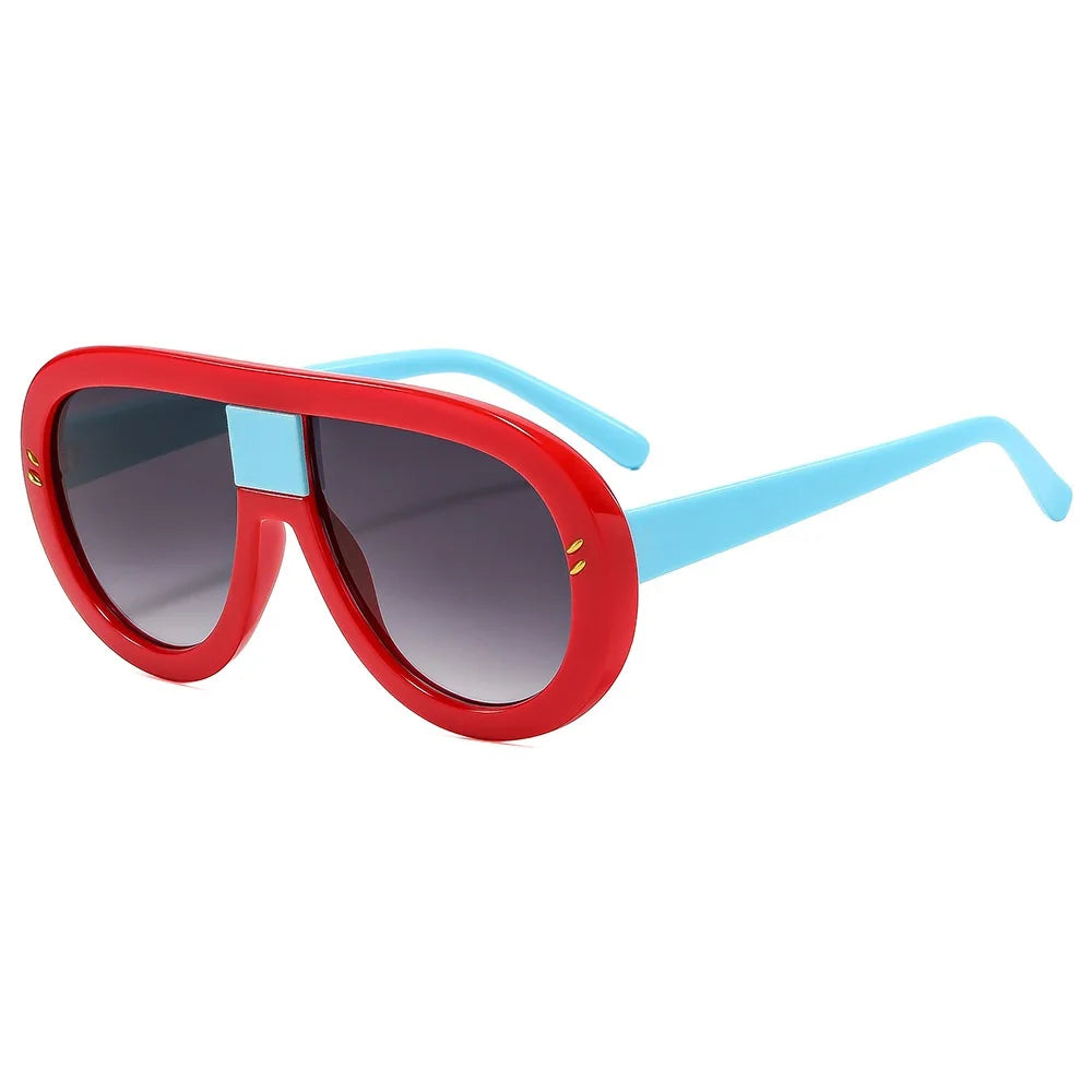 Rivet Luxury Big Frame Black Leopard Sunglasses