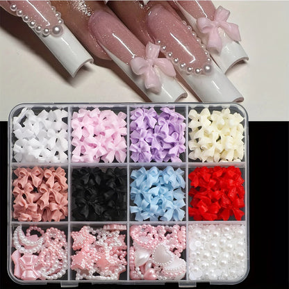500PCS 3D Nail Art Decoration Kit with Resin Bows