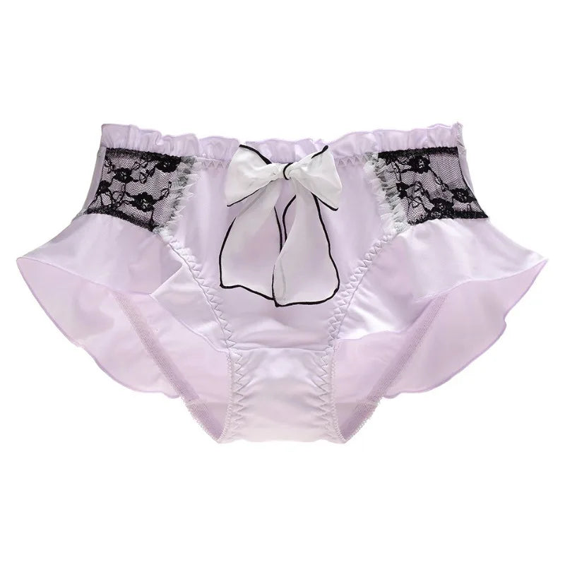 Milk Silk Smooth Cute Lovely Lace Lolita Ruffle Ribbon Bow Elasticity Underwear