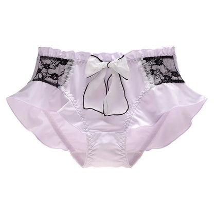 Milk Silk Smooth Cute Lovely Lace Lolita Ruffle Ribbon Bow Elasticity Underwear
