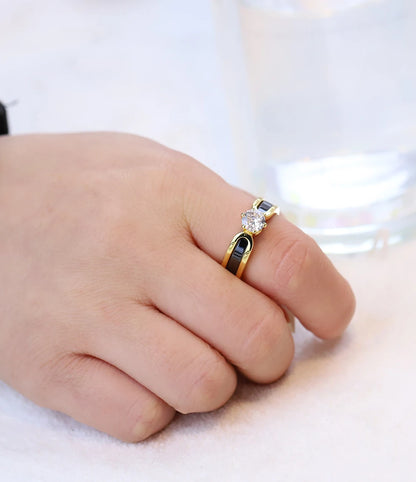 DANA 2 layers Ceramic Crystal Zircon Ring