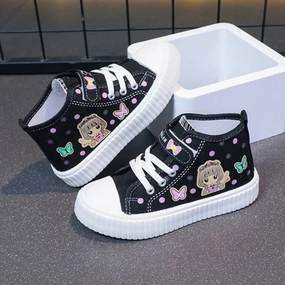 Multi Colored Cartoon Mid Canvas Shoe