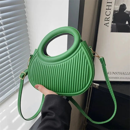 Chic Stripe Crossbody Elegant Synthetic Leather Handbag