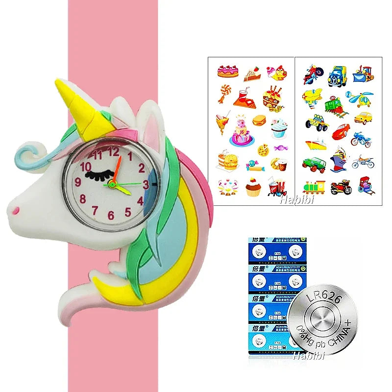 Slap Bracelet Clock Cartoon Kids Watches