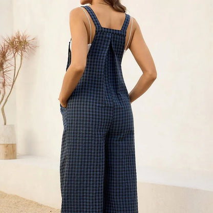 Overalls Casual Checkered Jumpsuit  Fit Maternity Overalls