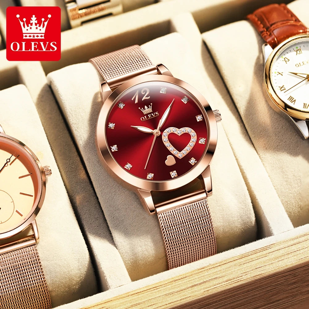 Quartz Stainless steel "Love" Dial Elegant Waterproof Luminous Quartz Watch