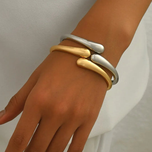 Irregular Bangle Chunky Waterdrop Open Bracelet