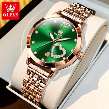 Quartz Stainless steel "Love" Dial Elegant Waterproof Luminous Quartz Watch