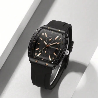 Affordable Macaron-Colored Barrel-Shaped with Silicone Strap Watch