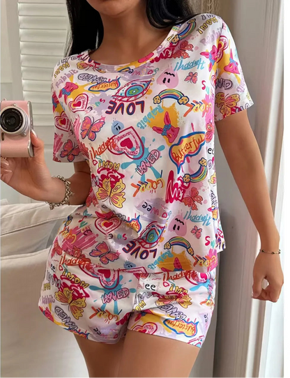 Loose and Comfortable Tank Top and Shorts Pajama Set