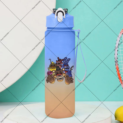 750ml FNAF Water Bottle with Straw Five Nights At Freddys Cartoon Anime