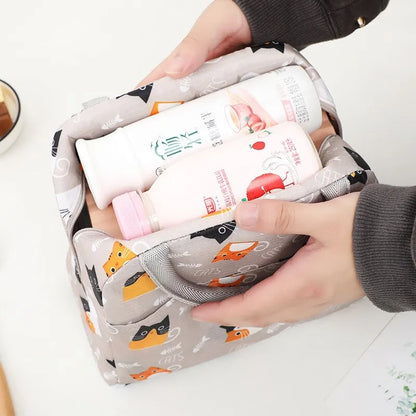 Cartoon Portable Insulated Thermal Heat Bento Bag Lunch Box