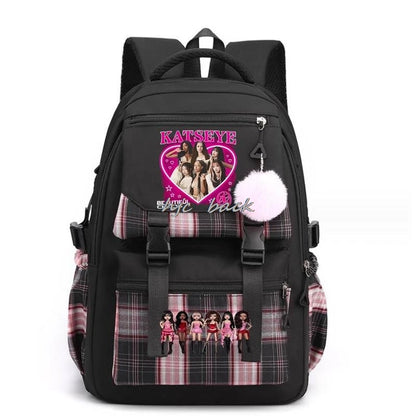 Katseye Funny Print Mochila Book Bags