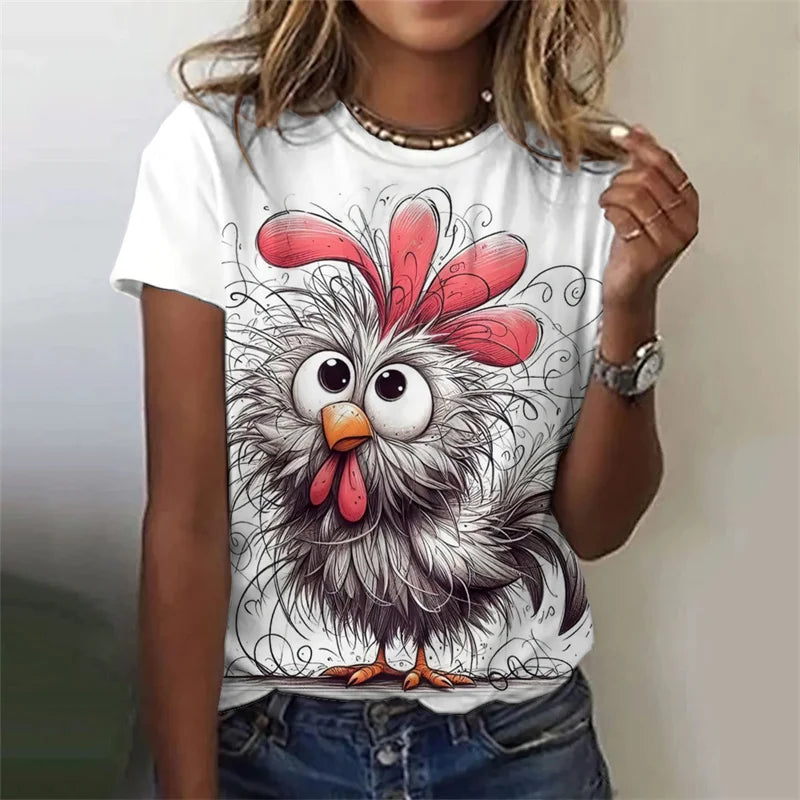 3D Rabbit Short Sleeves Casual Oversize T-Shirts