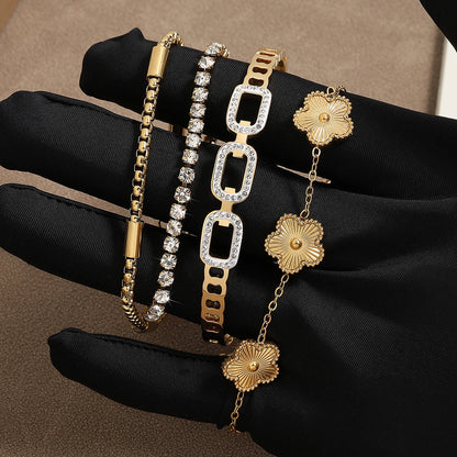 DANA 3Pcs Gold Stainless Steel Bracelet