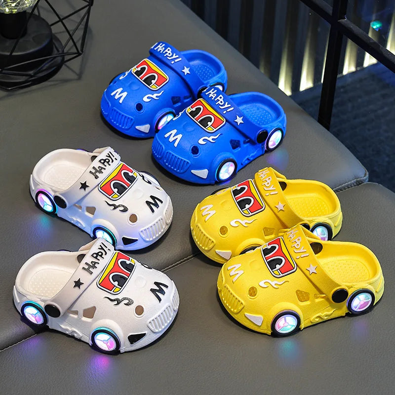 Car Shaped Wheels Will Light Up Soft Bottom Slippers