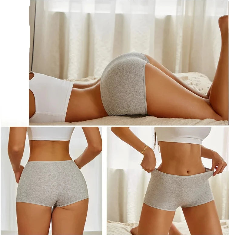 4PCS Cotton Seamless Sports Boxers Underwear  Briefs Cozy Lingerie XS-XL