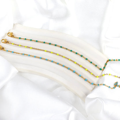 Bohemian Blue Green Yellow Beads Anklet Chains