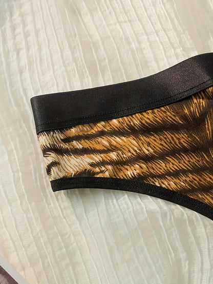6-piece leopard print zebra print tiger print cotton inner lining G-String
