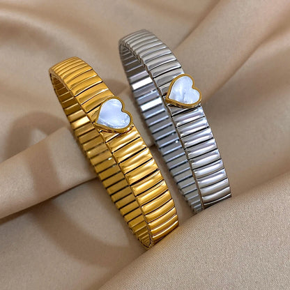 Gold Plated Stainless Steel Elastic Bangles Bracelet