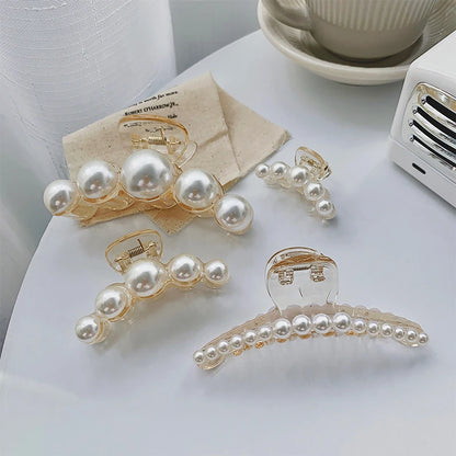 Simulated Pearl Hair Claws Hair Clips