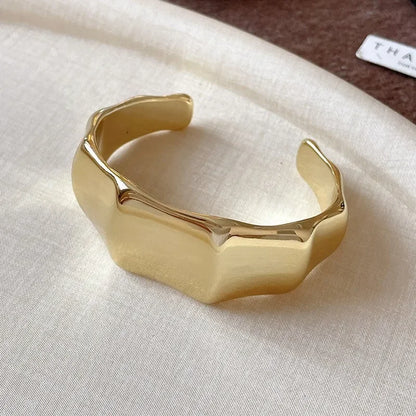 Geometric Glossy Opening Bangle Bracelets