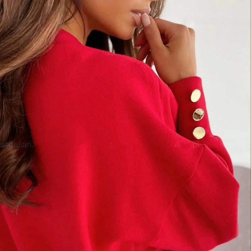 Long Sleeve Knitted V-neck Jumper Sweaters