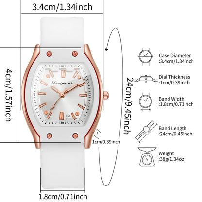 Silicone Strap Simple Dial Quartz Wristwatch