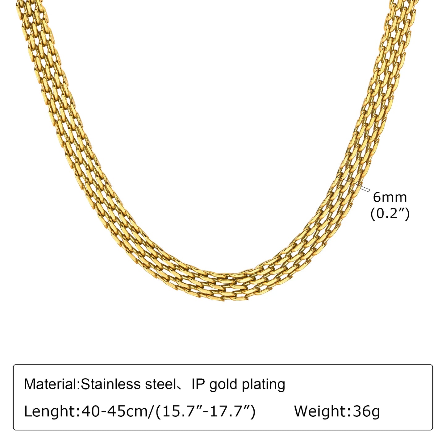 Chunky Gold Stainless Steel Jewelry Necklace