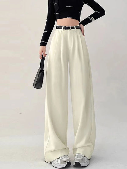 Botvotee Causal Suits Office Elegant Chic Wide Leg Pants