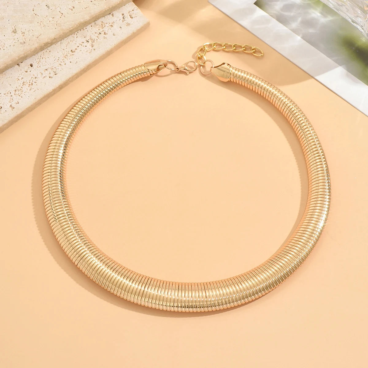 Exaggerated Heavy Metal Chunky Choker Necklace