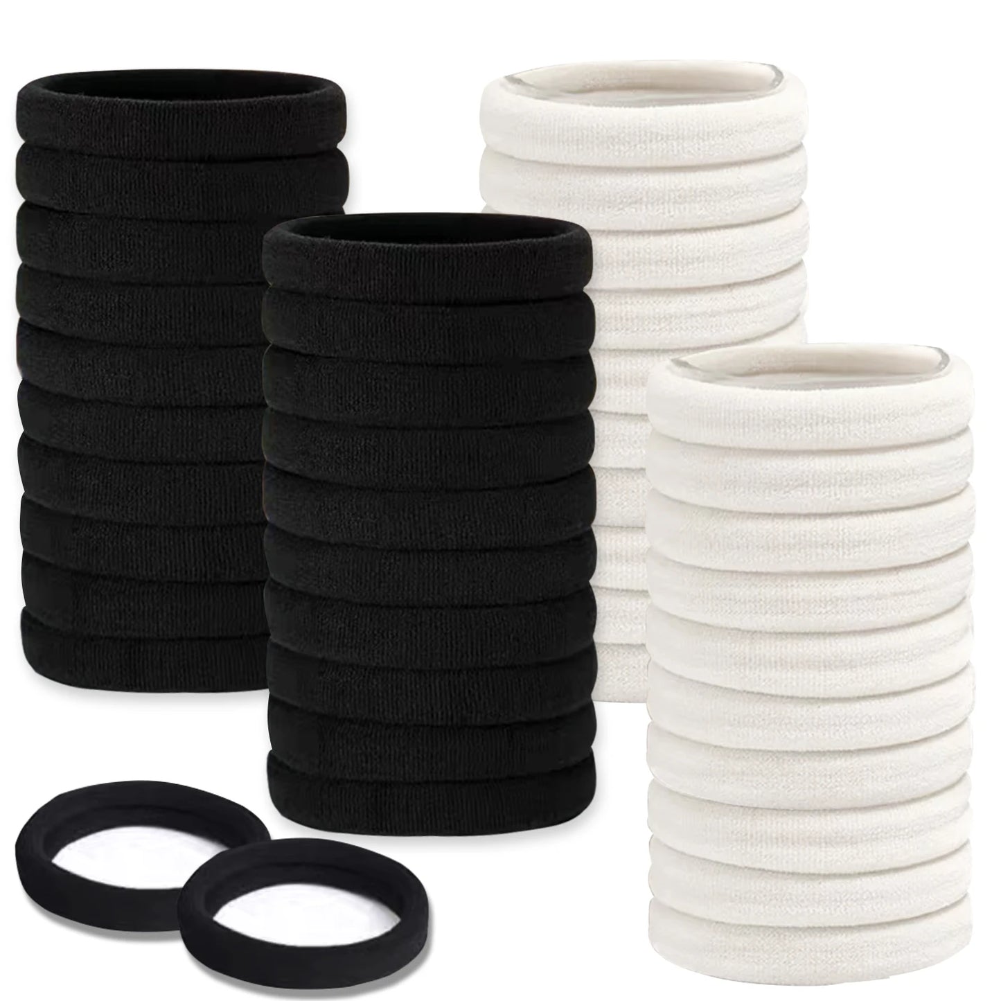 50PCS/Set Cotton Elastic Hair Ties