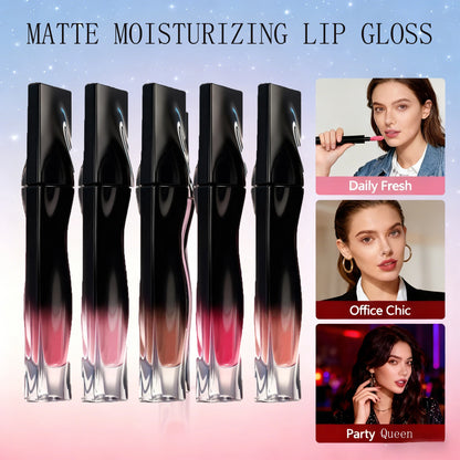 5 Colors Matte Lip Gloss Long-Lasting Waterproof Non Stick Cup Moisturizing Lipstick