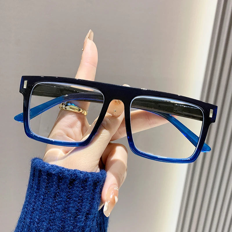 Square Frame Big Face Slimming Reading Glasses