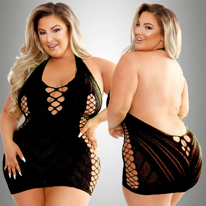 Fishnet Sexy Transparent Midi Dresses Lingerie