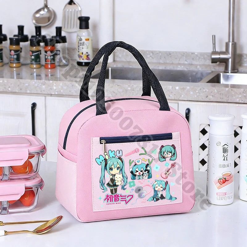 Girl Cartoon Printed Lunch Tote Casual Storage