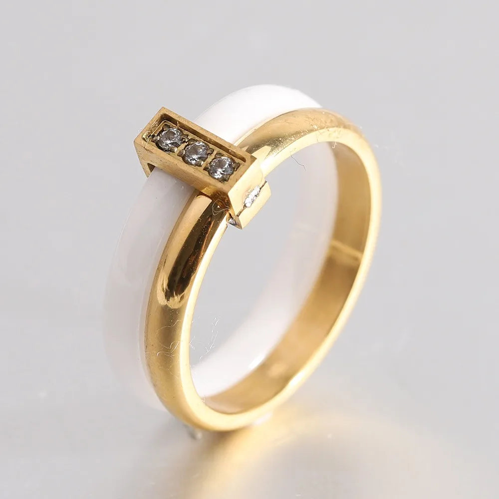 DANA Ceramic Zircon Couple Ring