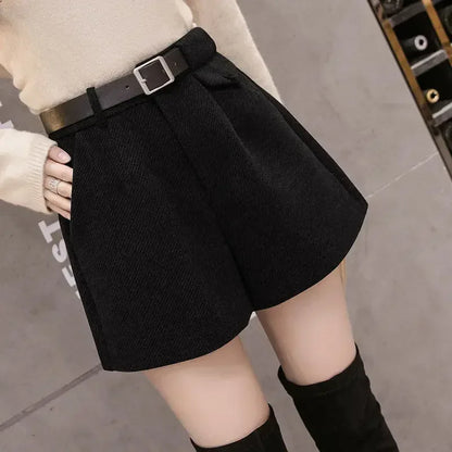 Woolen Loose High-Waisted Thick Boots Pants
