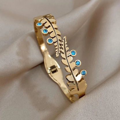 DANA Stainless Steel Flower Cuff Bracelet