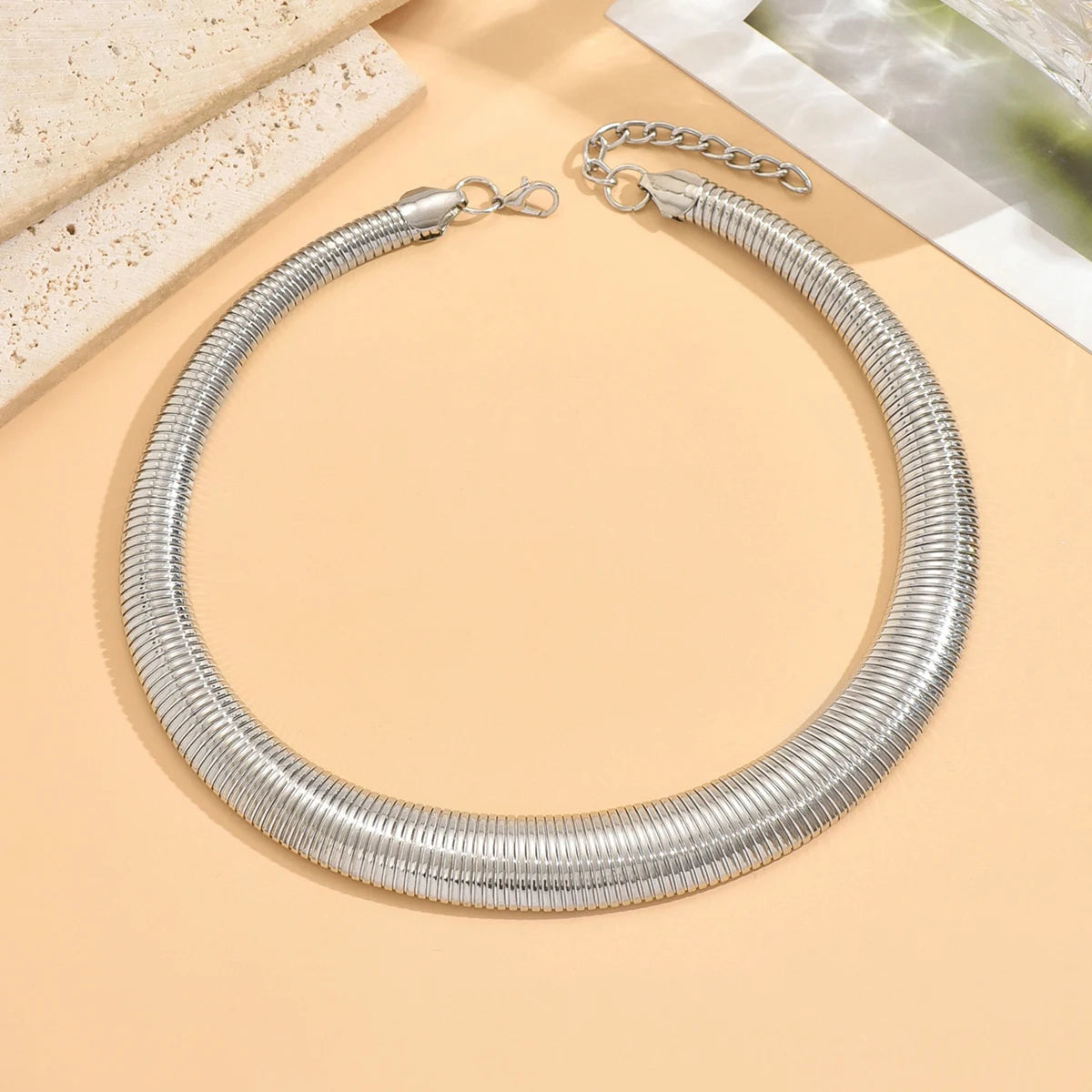 Exaggerated Heavy Metal Chunky Choker Necklace