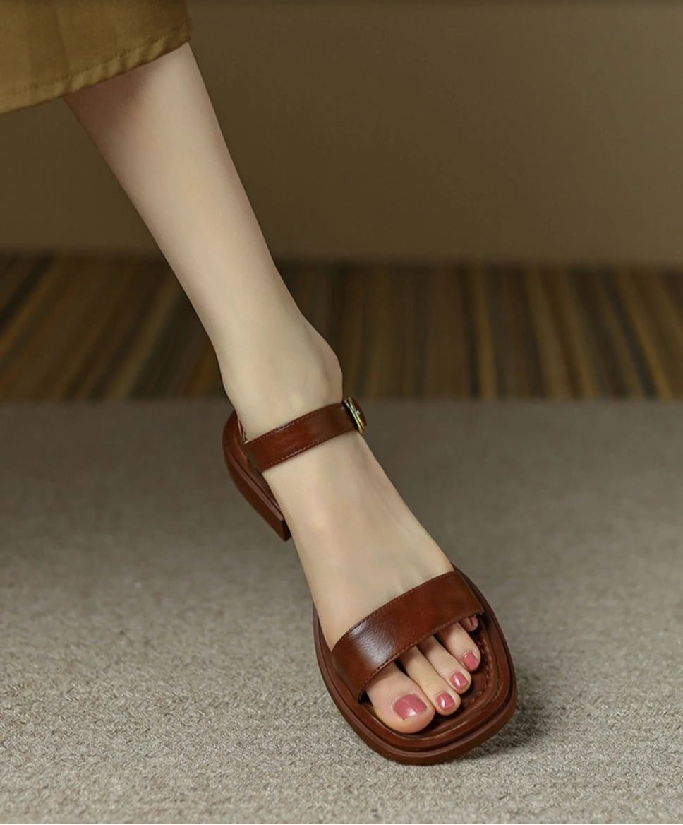 Low Heels Basic Genuine Leather Shoes