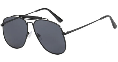 Metal Frame Pilot Luxury Square Oversize Sunglasses