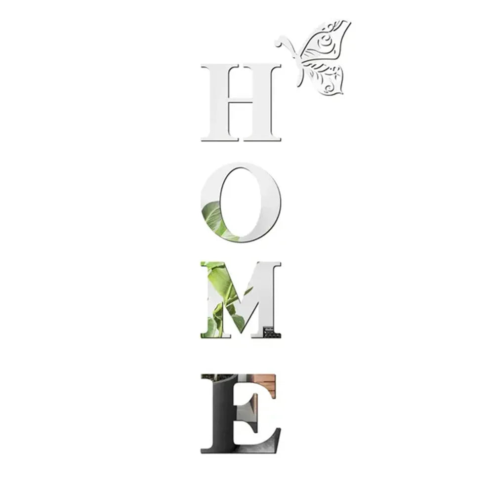 HOME Logo 3D Mirror Wall Sticker Decoration