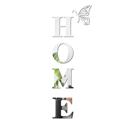 HOME Logo 3D Mirror Wall Sticker Decoration