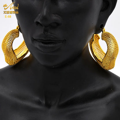 24K Gold Color Hoop Earrings