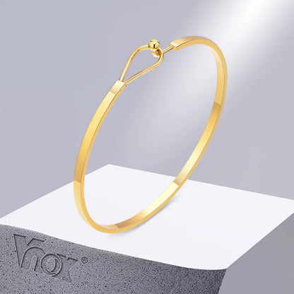 Chic Cuff Bangle Gold Stainless Steel Thin Bands Bracelets