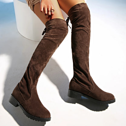 DANA Chunky High Heels  Round Toe Boots