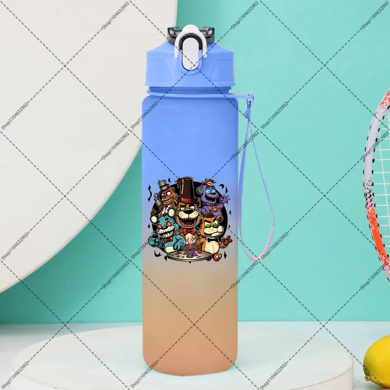 750ml FNAF Water Bottle with Straw Five Nights At Freddys Cartoon Anime