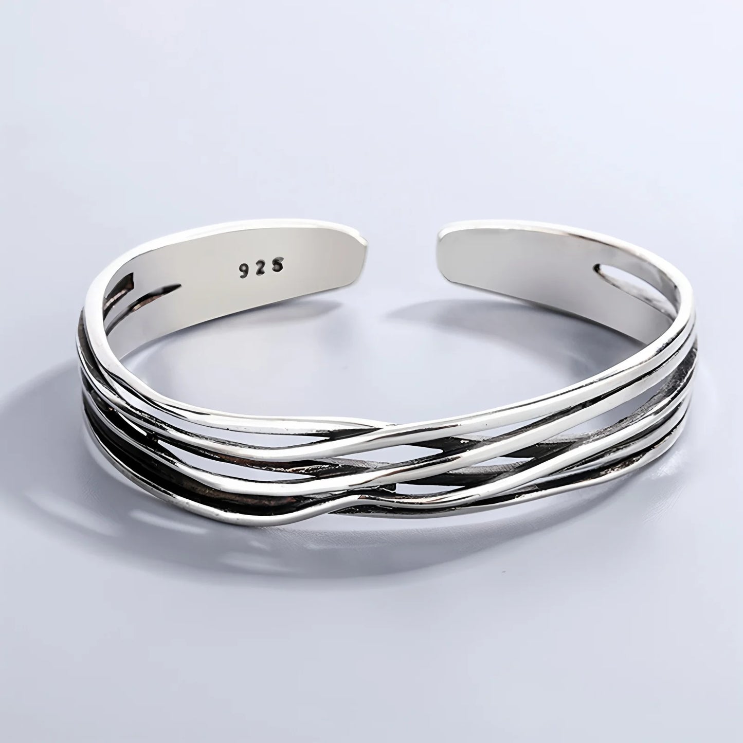 925 Sterling Silver Bangle Bracelet Set