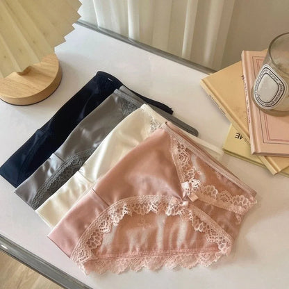 Cotton Crotch Lace Seamless Bow Franch Style Underwear